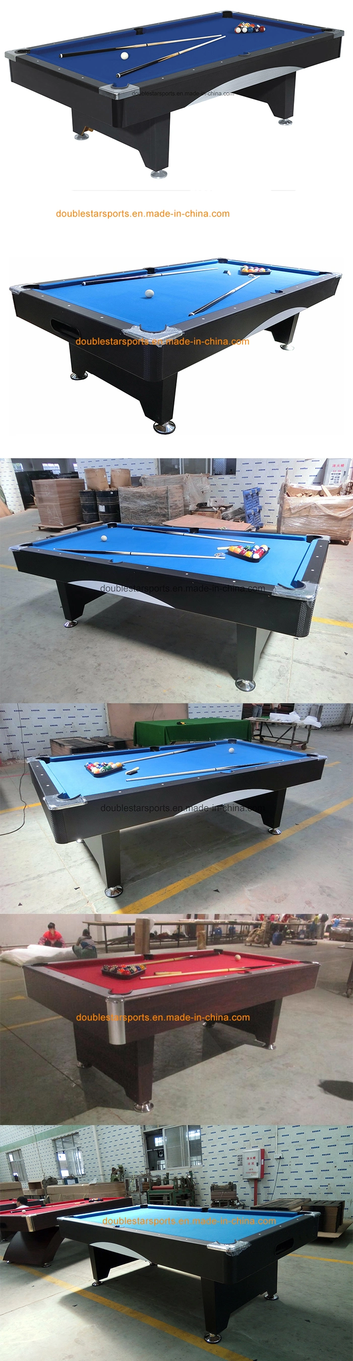 Wood Grain Pool Strong Frame and Legs Billiard Table