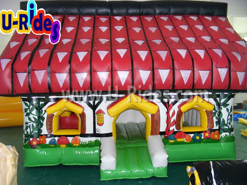 Commercial inflatable bounce house inflatable cottage bouncer for kids rental event