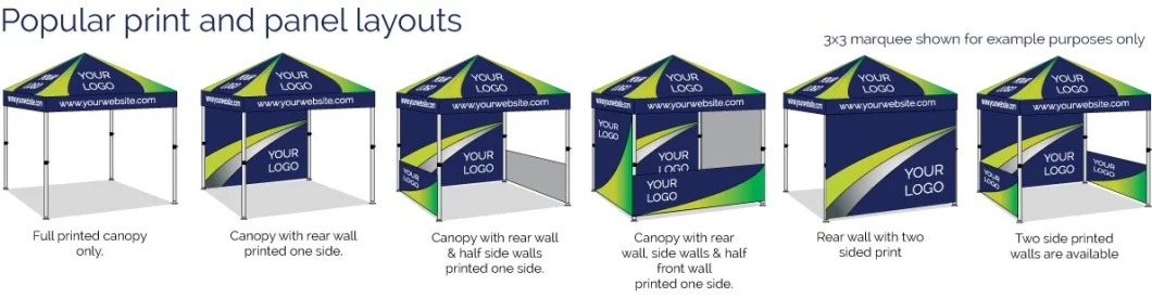 Custom Outdoor Large Heavy Duty Aluminum Frame Pop up Canopy Tent with Sides for Trade Show Beach Party Events Advertising