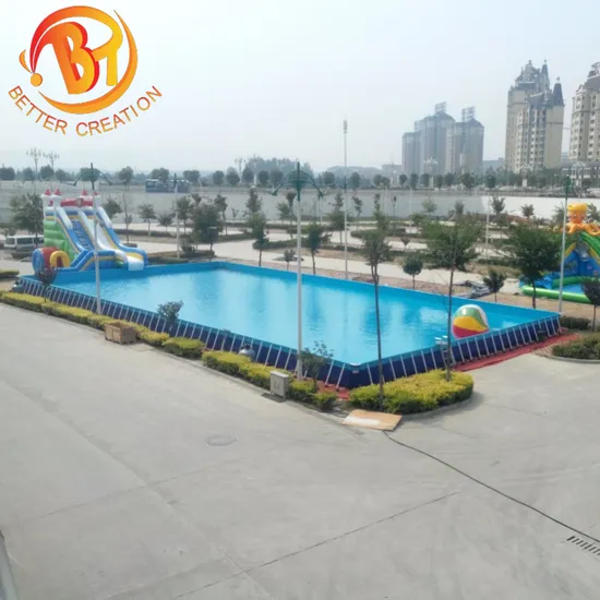 Piscine mobile se pliante extérieure de cadre en métal d'enfants adultes de PVC de conception de mode