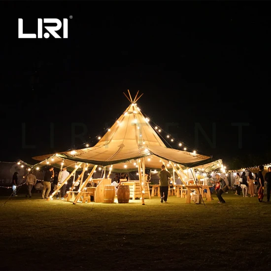 Outdoor Grand Tipi Tente Indienne Toile Camping Pyramide Tente de Fête du Désert pour l'Événement