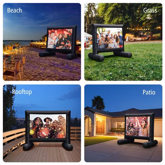 Écrans de cinéma extérieurs gonflables d'écran de projecteur pour la projection arrière avant portative de films